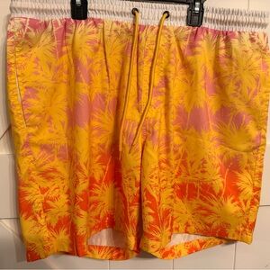 Trunks Men's Club Room Size Large Colorful Tropical Print EUC